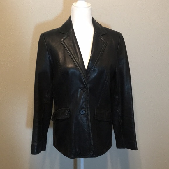 JLC New York Jackets & Blazers - Black Leather Jacket